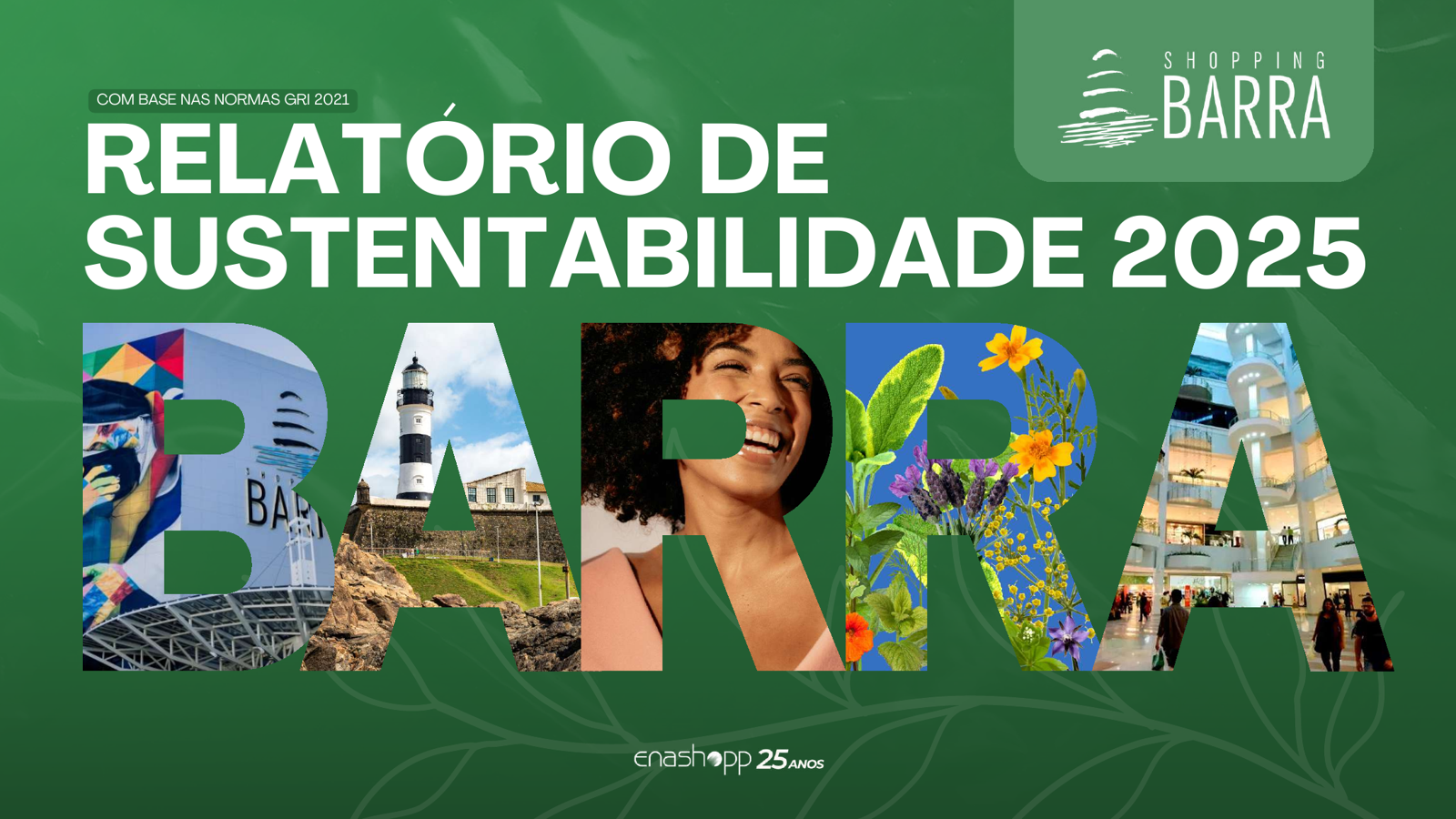 Capa do Relatório de Sustentabilidade 2025 do Shopping Barra